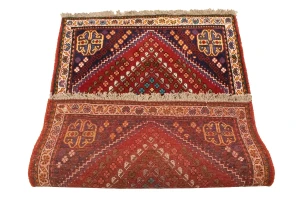 Red Tribal 3'4X4'8 Shiraz Persian Rug