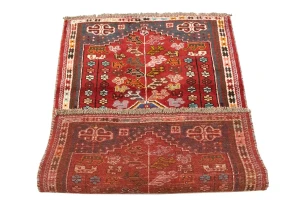 Red Tribal 3'5X5 Shiraz Persian Rug
