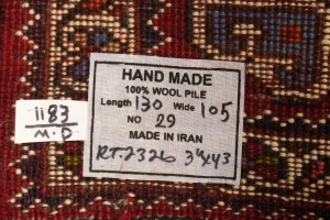Red Tribal 3'6X4'3 Shiraz Persian Rug