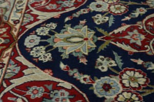 Vintage Dark Navy Traditional 10X13 Isfahan Persian Rug