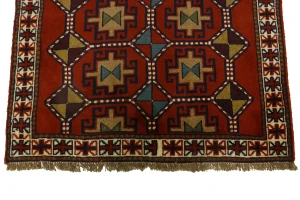 Orange-red Tribal 4X7 Ghoochan Persian Rug