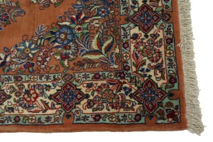 Vintage Rusty Peach Traditional 4X7 Sarouk Persian Rug