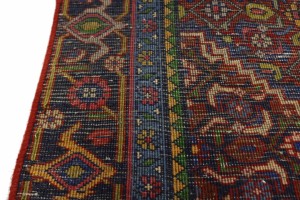 Vintage Red Geometric 4X7 Ardebil Bidjar Persian Rug