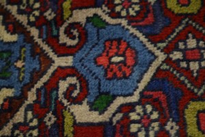 Vintage Red Geometric 4X7 Ardebil Bidjar Persian Rug