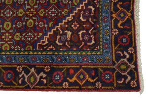 Vintage Red Geometric 4X7 Ardebil Bidjar Persian Rug