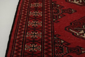 Vintage Red Tribal 3'5X9'7 Turkoman Persian Runner Rug