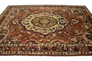 Vintage Rusty Brown Floral Garden 7X10 Bakhtiari Persian Rug