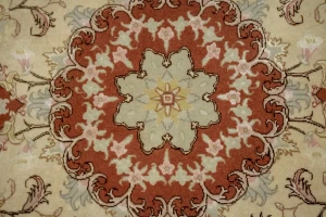 Cream Classic 4X4 Tabriz Persian Rug