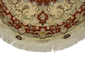Cream Classic 4X4 Tabriz Persian Rug