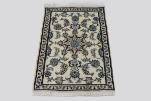 Ivory Classic 3X4 Nain Kashmar Persian Rug