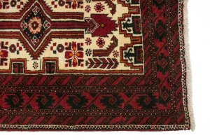 Vintage Ivory Tribal 3X13 Balouch Persian Runner Rug