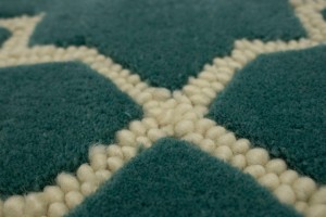 Teal Trellis 5X8 Hand-Tufted Modern Rug