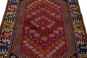 Red Tribal 4X6 Shiraz Persian Rug