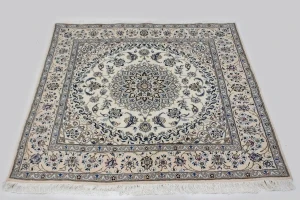Cream Classic 7X7 Nain Persian Square Rug