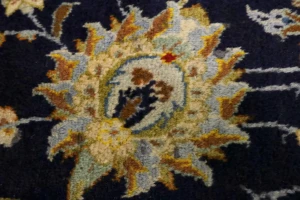 Vintage Dark Navy Traditional 11'6X17'4 Kashan Persian Rug