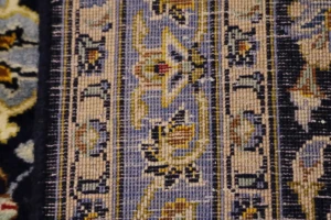 Vintage Dark Navy Traditional 11'6X17'4 Kashan Persian Rug