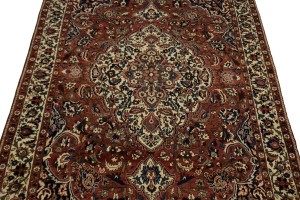 Vintage Brownish Red Floral 7X11 Bakhtiari Persian Rug