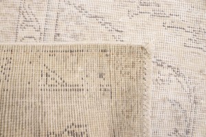 Antique Muted Cream Floral 8X11 Distressed Vintage Oriental Rug