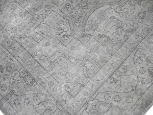 Antique Muted Beige Floral 9'4X12'6 Distressed Vintage Oriental Rug