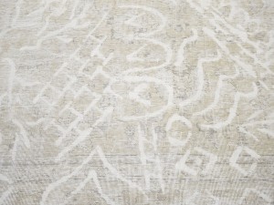 Antique Muted Beige Floral 9'6X12'3 Distressed Vintage Oriental Rug
