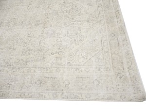 Antique Muted Beige Floral 6'4X9'5 Distressed Vintage Oriental Rug