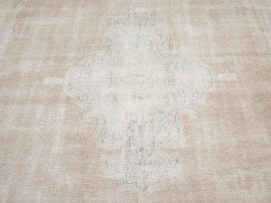 Antique Muted Orange Floral 10X13 Distressed Vintage Oriental Rug