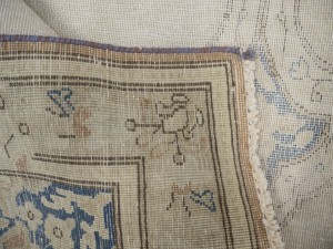 Antique Muted Beige Floral 10X13 Distressed Vintage Oriental Rug