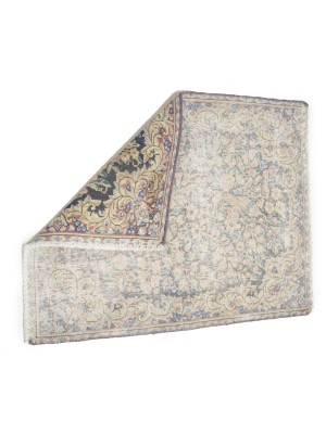 Antique Muted Gray Floral 1'9X2'4 Distressed Vintage Oriental Rug
