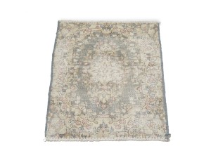 Antique Muted Taupe Floral 1'6X2'0 Distressed Vintage Oriental Rug