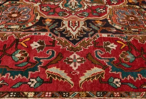 Vintage Red Floral 8X12 Heriz Persian Rug