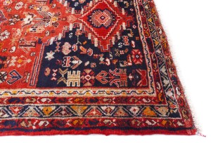 Vintage Red Tribal 4X10 Hamedan Persian Rug