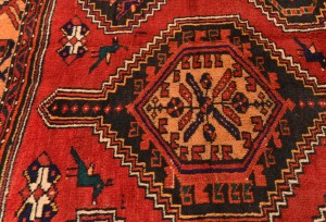 Vintage Red Tribal 4X7 Hamedan Persian Rug