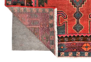 Vintage Rose Red Tribal 4X7 Hamedan Persian Rug