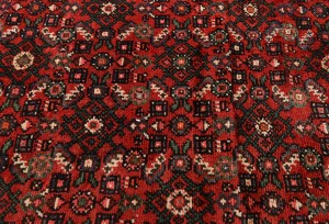 Vintage Red Tribal 2'9X12'5 Hossainabad Persian Runner Rug