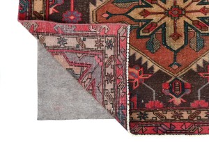Semi Antique Muted Tribal 4'5X12 Distressed Vintage Oriental Runner Rug
