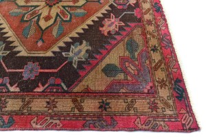 Semi Antique Muted Tribal 4'5X12 Distressed Vintage Oriental Runner Rug