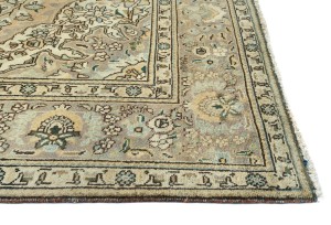 Semi Antique Muted Floral 7'5X11 Distressed Vintage Oriental Rug