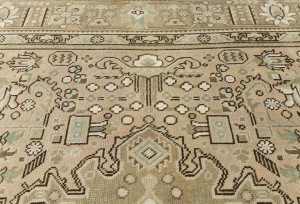 Semi Antique Muted Beige Floral 8X11 Distressed Vintage Oriental Rug