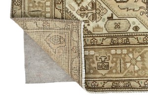Semi Antique Muted Beige Floral 6'5X9'4 Distressed Vintage Oriental Rug