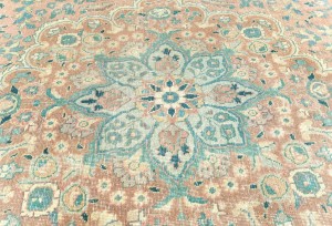 Antique Muted Floral 9'4X12'8 Distressed Vintage Oriental Rug