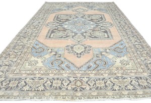 Antique Muted Floral 8'6X12'4 Distressed Vintage Oriental Rug