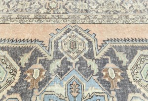 Antique Muted Floral 8'6X12'4 Distressed Vintage Oriental Rug