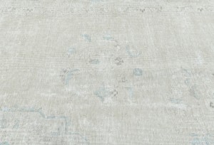 Antique Muted Beige Floral 8X11 Distressed Vintage Oriental Rug