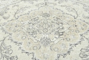 Muted Beige Antique Floral Traditional 5X8 Distressed Vintage Oriental Rug