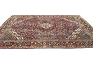 Semi Antique Floral Traditional 6'6X9'3 Distressed Vintage Oriental Rug