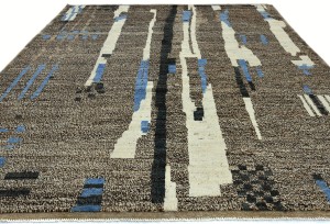 Brown Tribal Modern 9'3X11'7 Moroccan Style Oriental Rug