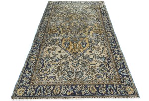 Semi Antique Cream Floral 3X6 Distressed Vintage Oriental Rug