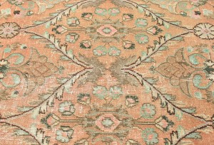 Semi Antique Floral Traditional 3'4X12'7 Vintage Oriental Runner Rug