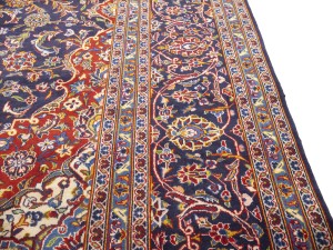 Semi Antique SignedTraditional Purple-navy 10X14 Kashan  Rug