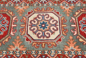Gray Tribal Geometric 2X5'5 Kazak Pakistan Oriental Runner Rug